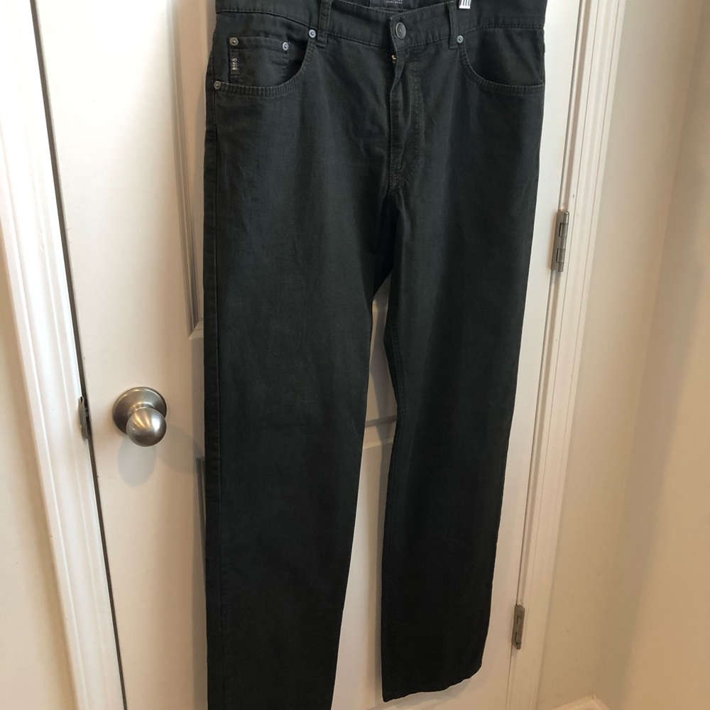 BRAX Cooper Pants Mens 34x34 Dark Gray Straight Leg 5-Pocket Stretch Twill